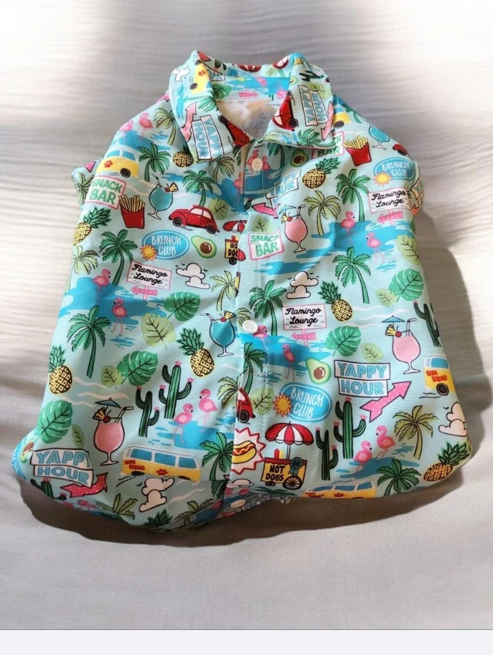 Tropical Print Button-Up Dog Shirt  ■ Final Price